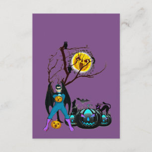 Carte D'accompagnement Heure de fête d'Halloween en violet