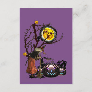 Carte D'accompagnement Heure de fête d'Halloween en violet
