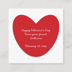 Carte D'accompagnement Heureuse Sainte-Valentin coeur enfants classe pers