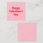 Carte D'accompagnement Heureuse Sainte-Valentin rose rouge typographie mo (Devant / Derrière)