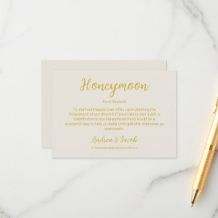 Carte D'accompagnement Heureux Jamais après Alabaster Gold Honeymoon Fund