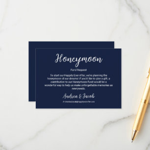 Carte D'accompagnement Heureux Jamais après la Marine Blue White Honeymoo