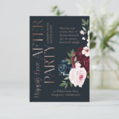 Carte D'accompagnement Heureux toujours après la fête Bourgogne et floral (Debout devant)