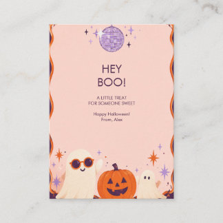 Carte D'accompagnement Hey Boo Lavande Disco Fantôme Halloween Friandise