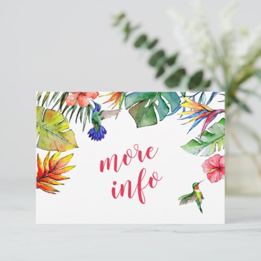 Carte D'accompagnement Hibiscus hawaïen tropical Plus d'infos Mariage (Debout devant)
