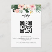 Carte D'accompagnement Hibiscus Tropical Détails sur le Mariage | RSVP | (Dos)