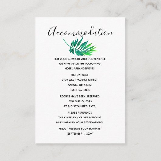 Carte D'accompagnement Hibiscus tropical Hawaiian Beach Wedding (Devant)