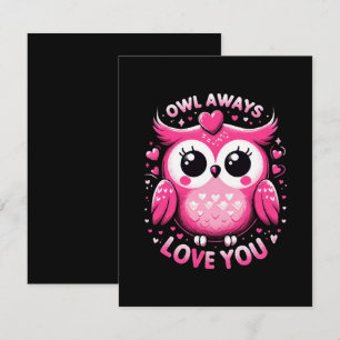 Carte D'accompagnement Hibou t'aime toujours - Saint-Valentin