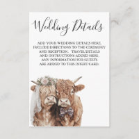 Highland Cow Détails du Mariage Informations