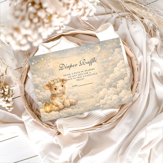 Carte D'accompagnement Highland Cow Floral Diapper Raffle