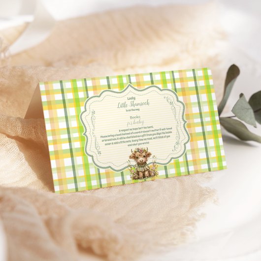 Carte D'accompagnement Highland Cow Lucky Little Shamrock Livres pour béb