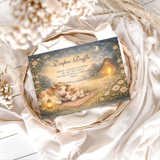 Carte D'accompagnement Highland Cow Meadow Diapper Raffle