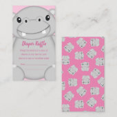 Carte D'accompagnement Hippo Baby shower rose (Devant / Derrière)