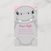 Carte D'accompagnement Hippo Baby shower rose (Devant)