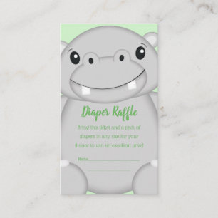 Carte D'accompagnement Hippo Baby shower vert