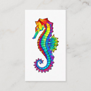 Carte D'accompagnement Hippocampe polygonal arc-en-ciel