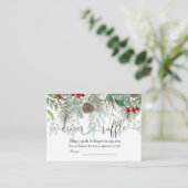 Carte D'accompagnement Hiver À feuillage persistant Baby shower de la via (Debout devant)