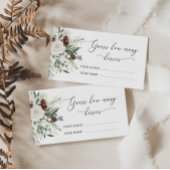 Carte D'accompagnement Hiver à feuillage persistant devinez combien de ba