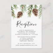 Carte D'accompagnement Hiver Aquarelle Pinecone Réception de mariage (Devant)