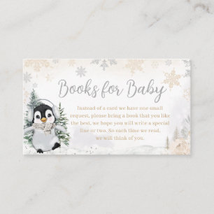 Carte D'accompagnement Hiver Arctic Penguin Baby shower Livres pour bébé