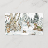 Carte D'accompagnement Hiver Baby shower de laine de  Raffin (Dos)