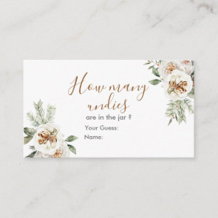 Carte D'accompagnement Hiver Blanc Floral Fête des mariées Combien de Und