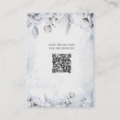 Carte D'accompagnement Hiver Bleu Élégant Fête des mariées Florale (Dos)