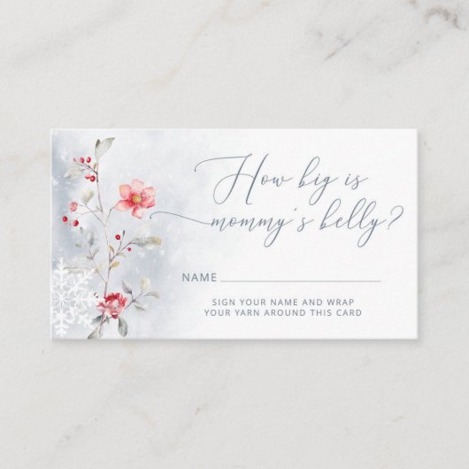 Carte D'accompagnement Hiver bleu poussiéreux Quelle taille est maman ven (Devant)