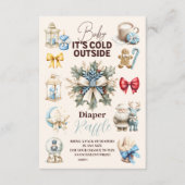 Carte D'accompagnement Hiver Blue Noël Diapper Raffer (Devant)