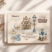 Carte D'accompagnement Hiver Blue Noël Diapper Raffer