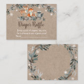 Carte D'accompagnement Hiver Bois Vert Baby shower Déchets Raffle (Devant / Derrière)