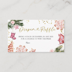 Carte D'accompagnement Hiver Cookie rose Baby shower Déchets Raffin