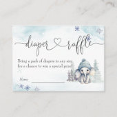 Carte D'accompagnement Hiver Elephant Garçon Baby shower Déchets Raffle (Devant)