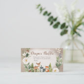 Carte D'accompagnement Hiver Fil de couches de bois blanc Floral (Debout devant)