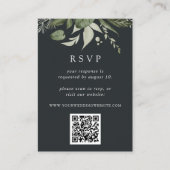 Carte D'accompagnement Hiver Meadow Green Botanical QR Code Mariage RSVP (Devant)