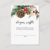 Carte D'accompagnement Hiver Noël À feuillage persistant Déchets Raffle (Devant)