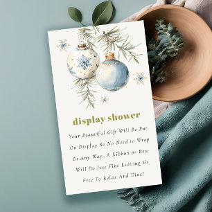 Carte D'accompagnement Hiver Noël Blue Boy Display Baby shower