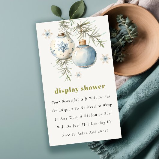 Carte D'accompagnement Hiver Noël Blue Boy Display Baby shower