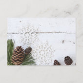 Carte D'accompagnement Hiver Pinecone et flocons de neige épousant des (Dos)