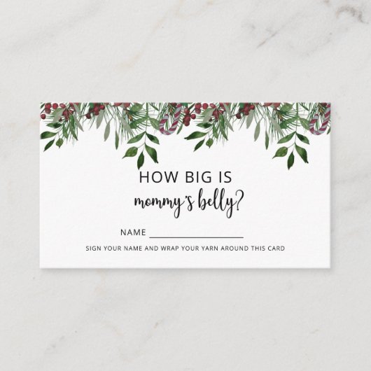 Carte D'accompagnement Hiver, quelle taille a le ventre de maman ? (Devant)