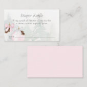 Carte D'accompagnement Hiver Rose fille Baby shower Déchets Raffle (Devant / Derrière)