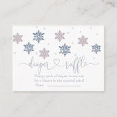 Carte D'accompagnement Hiver Rose Silver Snowflake Déchets Raffin (Devant)