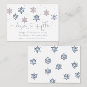 Carte D'accompagnement Hiver Rose Silver Snowflake Déchets Raffin