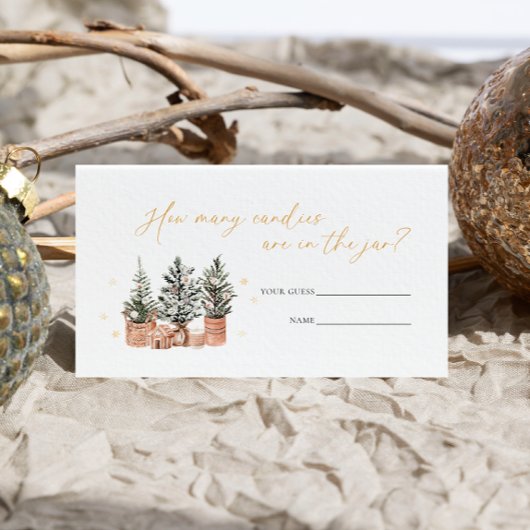Carte D'accompagnement hiver Rustique Noël Devis Combien de bonbons