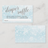Carte D'accompagnement Hiver Snowflake Blue Baby shower Diaper Raffin (Devant / Derrière)