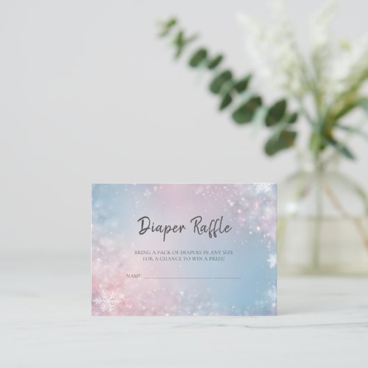 Carte D'accompagnement Hiver Snowflake Sexe Niaper Raffin Neutre (Debout devant)