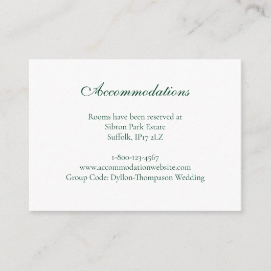 Carte D'accompagnement Hiver Vert Noël Bauble Hébergement de Noël (Devant)