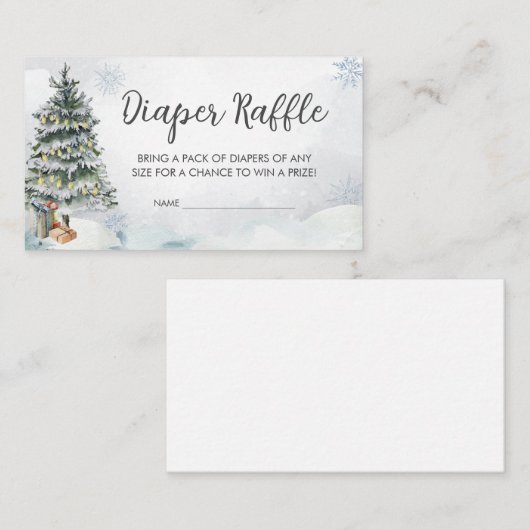 Carte D'accompagnement Hiver Wonderland Baby shower Déchets Raffle (Devant / Derrière)
