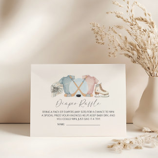 Carte D'accompagnement Hockey baby shower, ice hockey diaper raffle