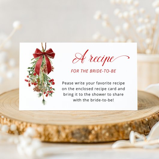 Carte D'accompagnement Holiday Greenery Recipe for the bride to be